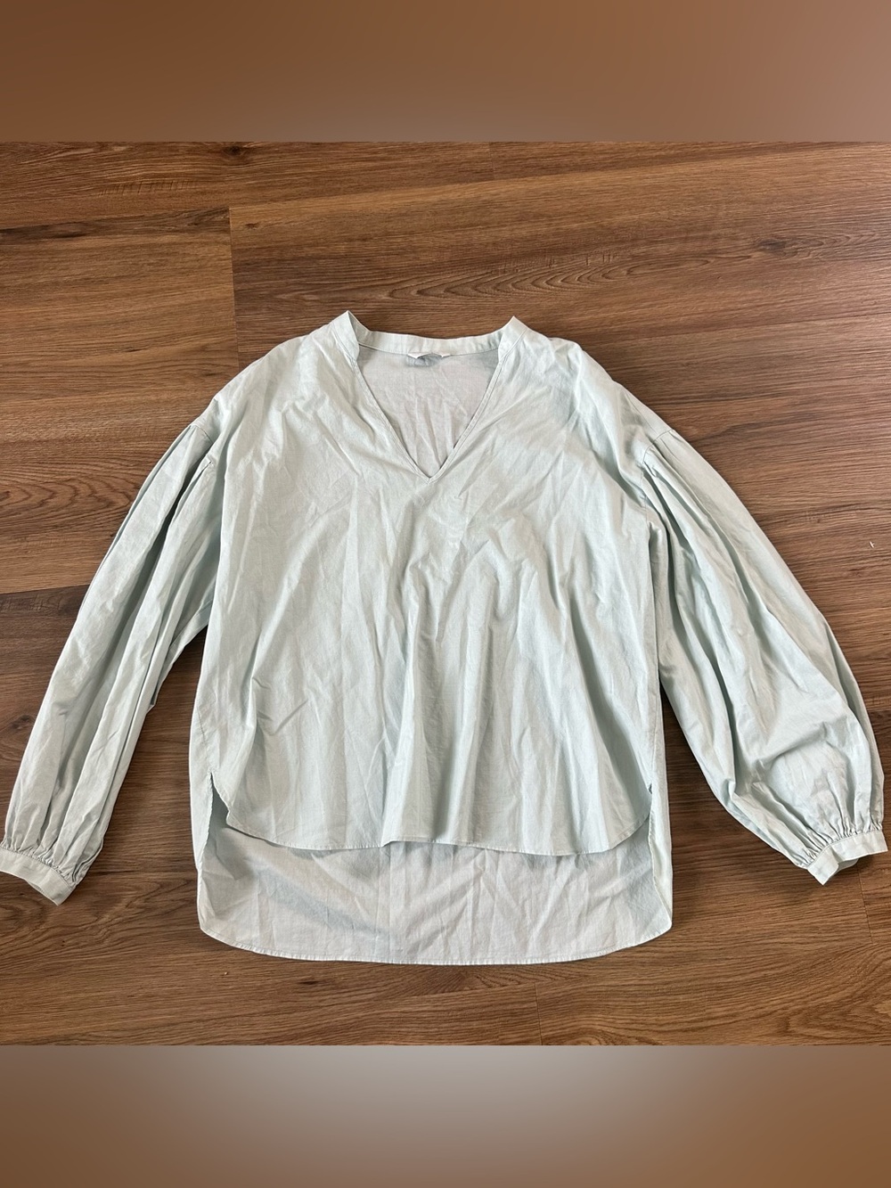 Journal Standard Japan V-Neck Pullover Blouse Light Blue Women Cotton Minimalist